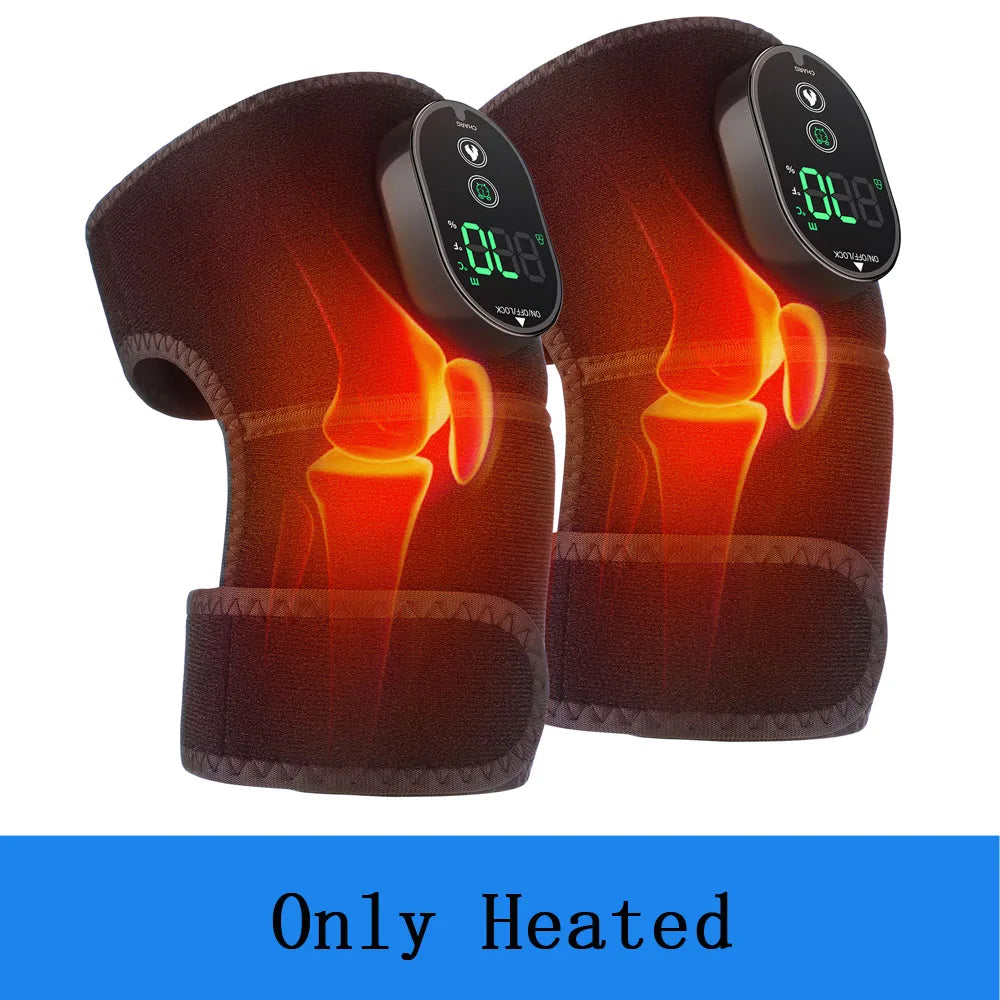 Masseur thermique de genou 3 en 1, attelle de soutien chauffant pour épaules, genou, coude, coussin vibrant Rechargeable, relaxation musculaire pour l'arthrite