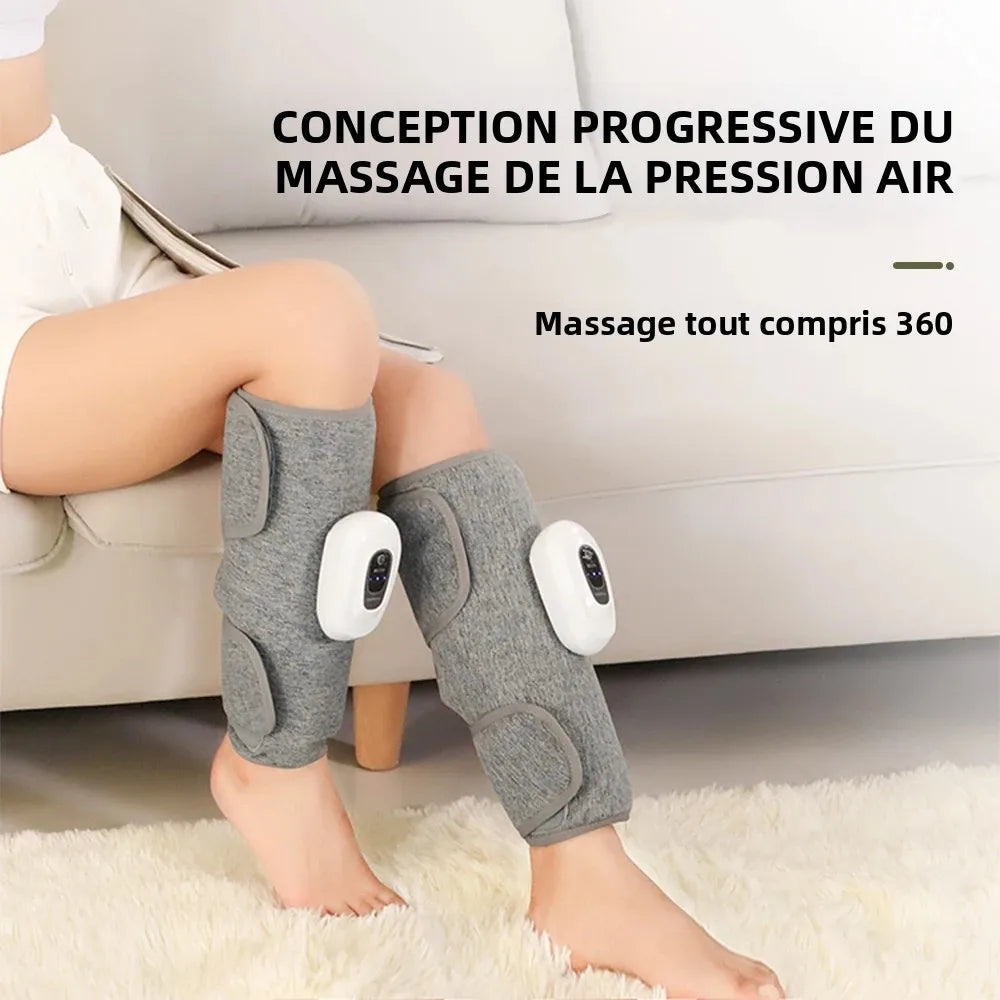 Masseur électrique de mollets avec chauffage pétrissage pression d'air masseur de jambes Circulation sanguine masseur de Compression d'air de jambe sans fil