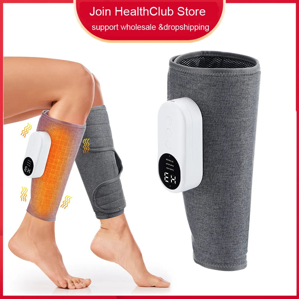 Masseur électrique de mollets avec chauffage pétrissage pression d'air masseur de jambes Circulation sanguine masseur de Compression d'air de jambe sans fil