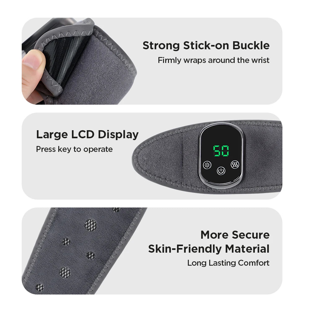 Coussin chauffant électrique pour poignet, attelle de soutien pour les mains et le poignet, Massage par Vibration électrique, Compression chaude pour l'arthrite